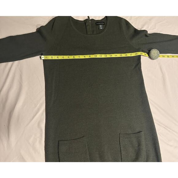 Adrienne Vittadini Women’s Sweater Dress Large Olive Green Merino Wool Blend - Picture 4 of 7